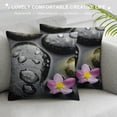 thumbnail image 3 of Orinice Flowers Rocks Water Graphic Decorative Pillow Cover for Home Couch Living Room Sofa Bedroom and Car, Durable Material, 1PC 22x22in, 3 of 5