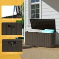 thumbnail image 3 of Dextrus 90 Gallon Lockable Outdoor Deck Box – Double-Wall Resin Storage for Patio Furniture & Garden Tools, Waterproof, Brown, 3 of 5