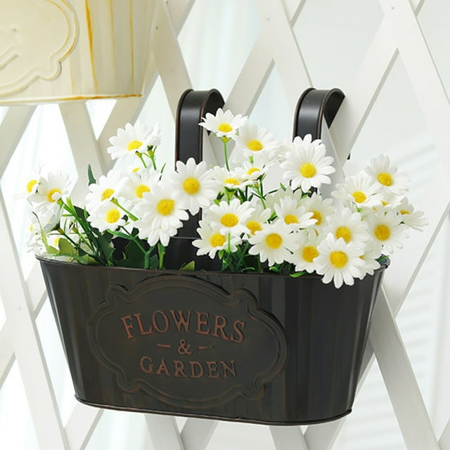 Luxshiny Railing Flower Pot Hanging Flower Pot 1Pack for Fence