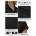 thumbnail image 4 of MOYIKO Short Sleeve Summer Tops for Women Casual Button Down Shirts Solid Business Work Blouses, 4 of 7