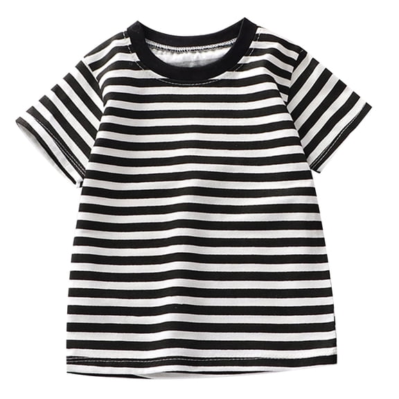 XADYUY Girls Shirts Size 7-8 Summer Colorblock Short Sleeve Tshirt Girls Shirts Dressy Crewneck Cotton Tops,Black,9-10Years