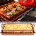 thumbnail image 2 of Muyoka Cesta para freidora de aire de 2 uds, juego de cesta y bandeja para verduras, cesta para verduras de acero inoxidable, bandeja antiadherente para hornear, bandeja para hornear para horno y ali, 2 of 7