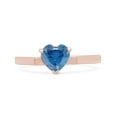thumbnail image 4 of AFFY Heart Shape Simulated Blue Sapphire Solitaire Engagement Ring 14k Rose Gold Over Sterling Silver (1 Cttw)-12, 4 of 7
