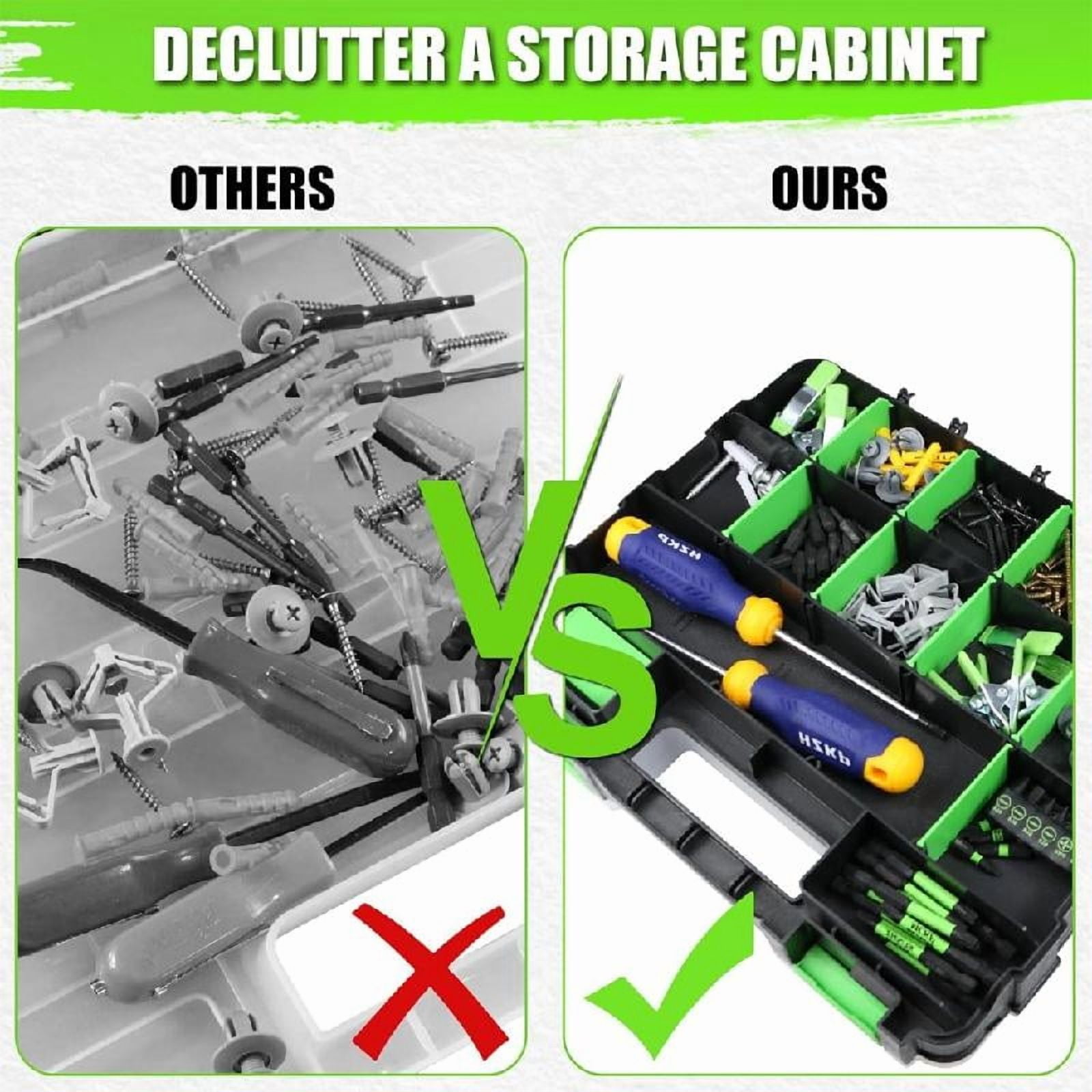 34-Removable Compartment Organizer,12.6''x10.6'' Tool Storage Box With Multiple Compartments for Home