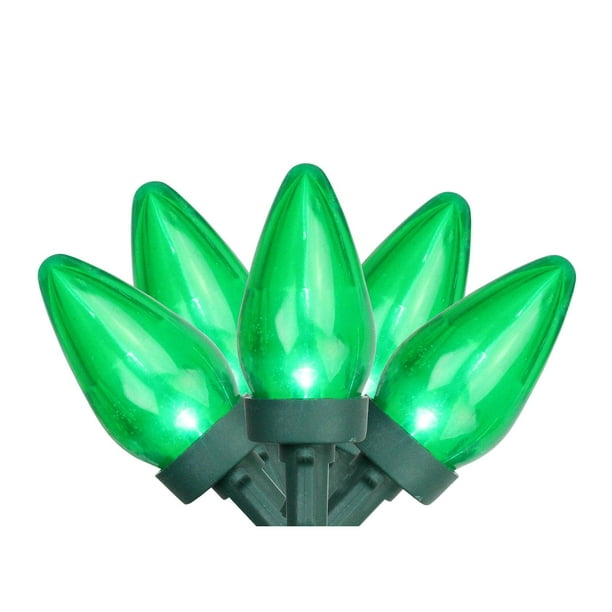 Set of 25 Green LED C7 Christmas Lights