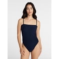 thumbnail image 2 of Time and Tru Women's and Women's Plus Eyelet Bandeau One Piece Swimsuit with Side Shirring, Sizes XS-3X, 2 of 6