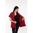 thumbnail image 5 of Post Mastectomy Band collar shirt with Drain pockets Camisole for Drain Management Systems Color: Maroon, Size: X-Large, 5 of 6
