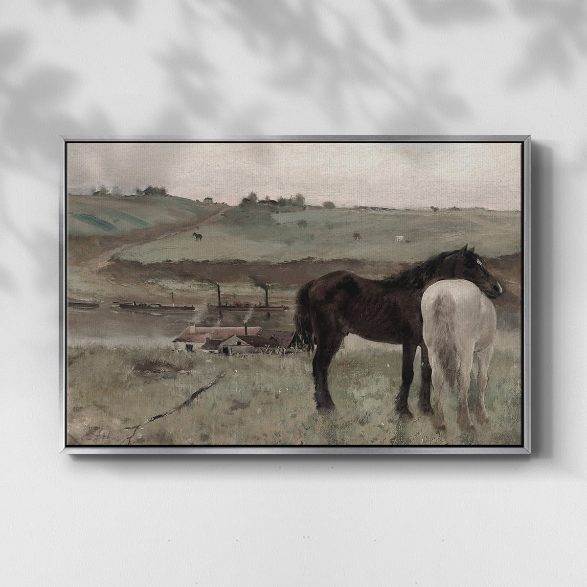 Vintage Animal Print-XV By Wexford Home Framed in Silver Wood Gallery Wrapped Canvas 25 in. x 37 in.