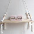 thumbnail image 1 of (Blanco) Cute Woodedd Almacenamiento Cuerda Columpio Estante para colgar en la pared Estantes Titular Habitación Decoración para el hogar ZefeiWu 8390612564451, 1 of 1