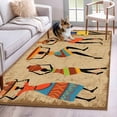 thumbnail image 2 of Brown Boho Large Area Rugs for Bedroom Living Room, Soft Non Slip Carpet Bedside Rug, Farmhouse Vintage Ethnic African Women Rectangular Floor Cover Kitchen Accent Rug 3'x5' for Dining Room/Office, 2 of 9