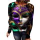 thumbnail image 5 of Xuyuer 2026 Womens Long Sleeve Tops Mardi Gras Costumes Fashion Round Neck Printed Blouse Raglan Sleeve Plus Size Top, 5 of 5