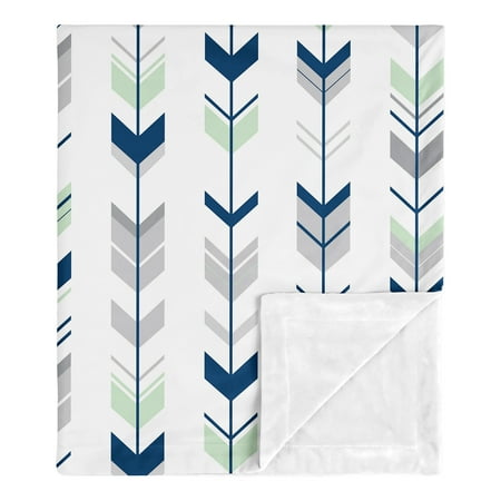 UPC: 0846480069775 | Woodsy Navy Mint Grey Baby Security Blanket by Sweet Jojo Designs