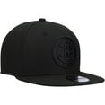 thumbnail image 3 of Men's New Era Brooklyn Nets Black On Black 9FIFTY Snapback Hat, 3 of 4