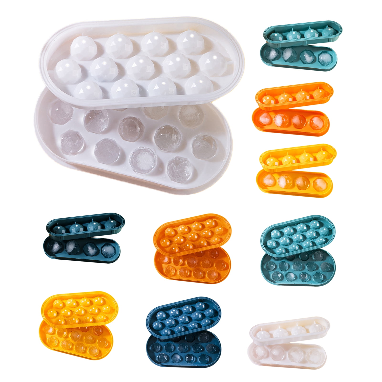 Cheer.US Ice Ball Maker Mold, Large Sphere Ice Mold Tray, Whiskey Ice Sphere Maker, Plastic Ice