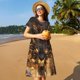thumbnail image 4 of Easygdp Cool Black Gold Dragon para Vestido Transpirable de Mujer, Vestido Suelto de Manga Corta con Pliegues y Bolsillos para el Verano, 4 of 6