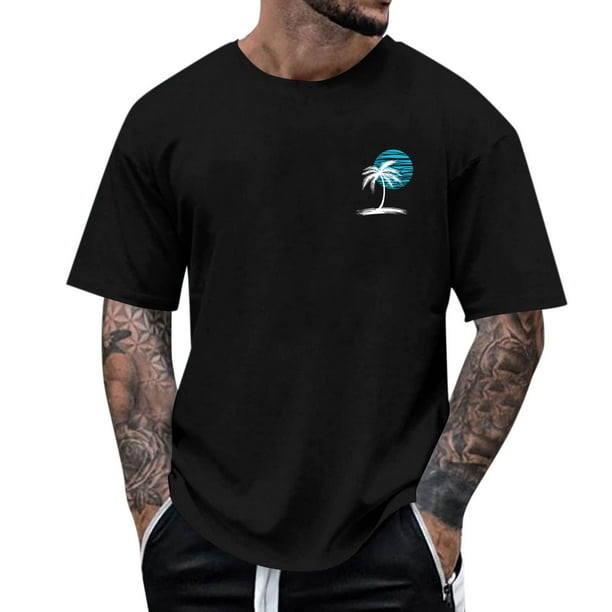 Tops para hombre, blusas y camisas de manga corta con cuello redondo para hombre, camisetas casuales con estampado de moda para hombre, blusa de manga corta, blusa de poliéster para hombre.