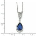 thumbnail image 2 of Sterling Silver CZ & Synthetic Dk Blue Spinel Pear Shaped Necklace, 2 of 2
