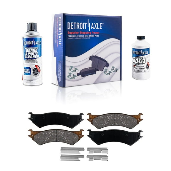 Detroit Axle - Rear Ceramic Brake Pads Kit Replacement for Ford E250 E350 Econoline Club Wagon Super Duty