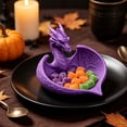 thumbnail image 6 of 3D Printed Dragon Trinket Dish, Fantasy Jewellery Tray, Desk Organiser | Small Key Tray and Ring Holder, Fantasy Desktop Ornament for Coins and Accessories(Purple), 6 of 6