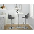 thumbnail image 3 of LumiSource Chrome Metal, Grey Fabric Ahoy Adjustable Barstool - Set of 2, 3 of 6