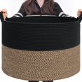 thumbnail image 1 of Cesta de almacenamiento INDRESSME grande, cuerda de algodón mixta de 90 litros, negra, 1 of 6