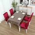 thumbnail image 4 of Rosnek Stretch Chair Slipcover Diamond Velvet High Back Dining Chair Cover, Set of 4, 4 of 5