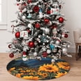 thumbnail image 4 of KLL 30" Christmas Tree Skirt Elegant Sunset Sunflower Xmas Tree Skirts Mat for New Year Xmas Holiday Party Indoor Outdoor Home Decoration, 4 of 5