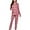 Pink, variant on Aiyino Women's Soft Plaid Pajamas Long-Sleeve Button Front Shirt and Pant Pajama Set with Pockets