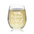 thumbnail image 3 of Veracco She Believed She Could So She Did - 2024 - Stemless Wine Glass Birthday Funny Graduation Gifts For Him Her (Clear, Glass), 3 of 6