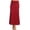 Burgundy, variant on Women's Plus Size High Waist Foldable Elastic Band Relaxed Fit Solid Maxi Skirt