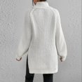 thumbnail image 3 of Oversized Winter Sweater Women High Neck Polyester Knit Top Thick Pullover Long Sleeves Cable Weaving Casual Loose Fit, 3 of 7