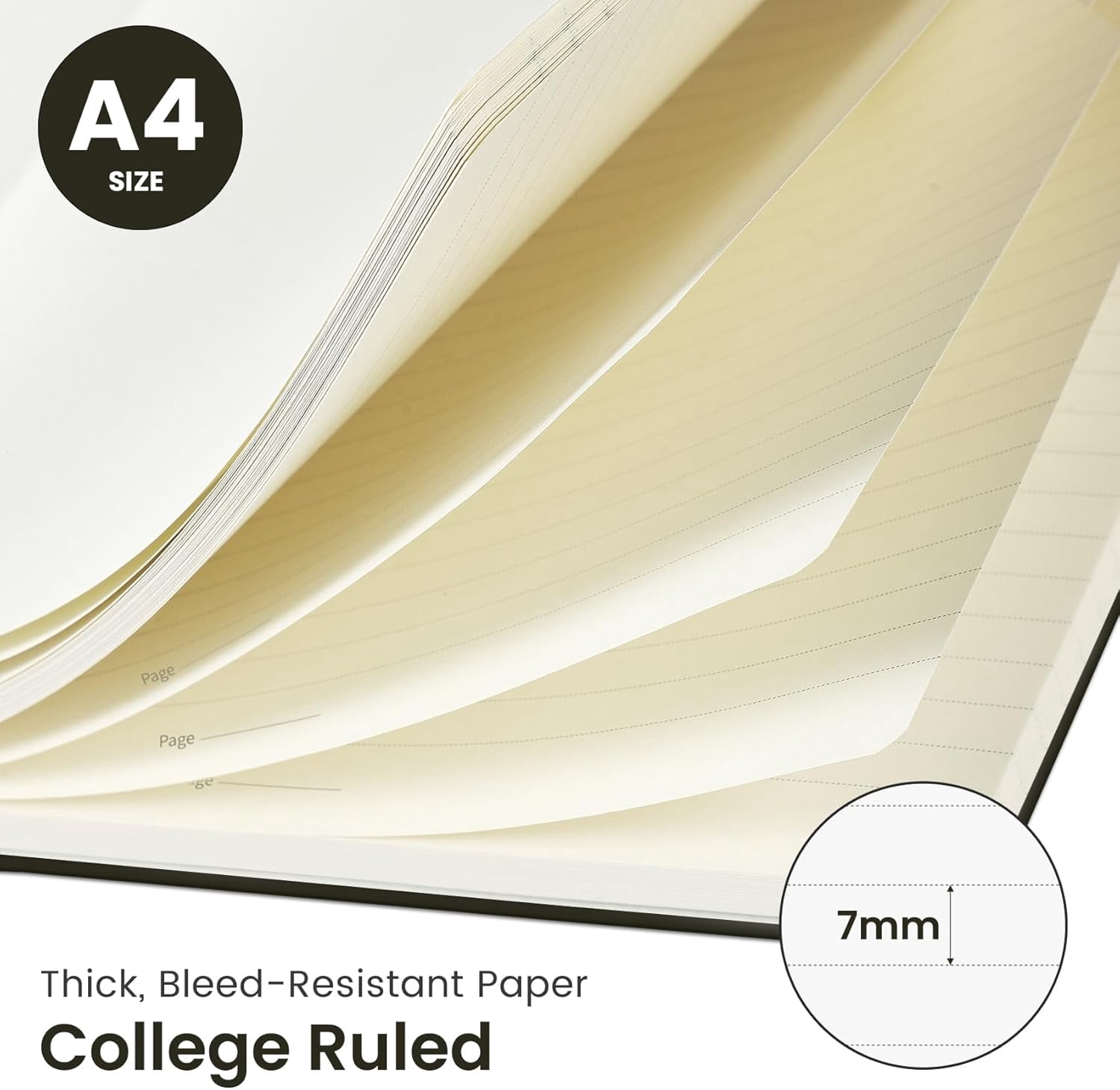 Spiral Lined Notebook, Notebooks for Work, Large  Journal for Women & Men, College Ruled Journaling Notebook for Writing, Plastic Cover Spiral Journal