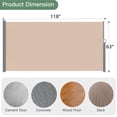 thumbnail image 3 of AECOJOY 118"x 63" Retractable Side Awning,  Waterproof Folding Patio Awning, 180g Premium Polyester Fabric Room Divider for Patio, Garden and Terrace, Beige, 3 of 8
