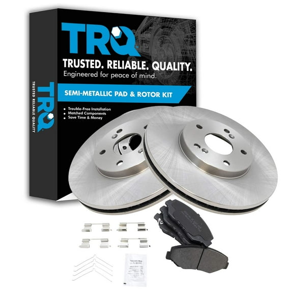 TRQ Front Brake Pad & Rotor Kit Brake Pads Brake Rotor Semi-Metallic Fits Select 2003-2008 Honda Pilot