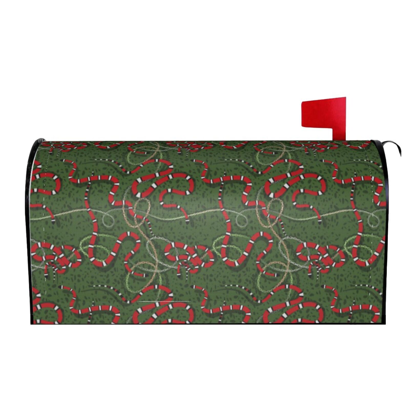 Xecao Red Snake for Mailbox Cover with Magnetic Strips, Waterproof and Sunscreen, Adds a Decorative Touch to Your Garden Yard.