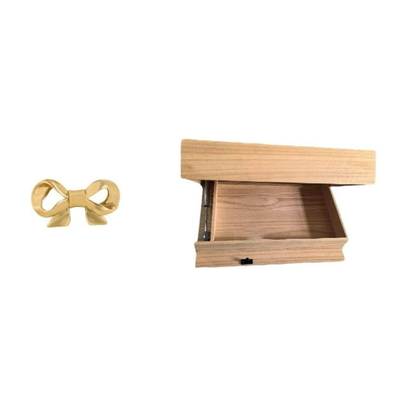 Luzkey Brass Bowknot Furniture Handle Cabinet Pull Floating Shelf Organizer Wooden Drawer Pull Contemporary Living Room Suitable for Apartments Home Storage