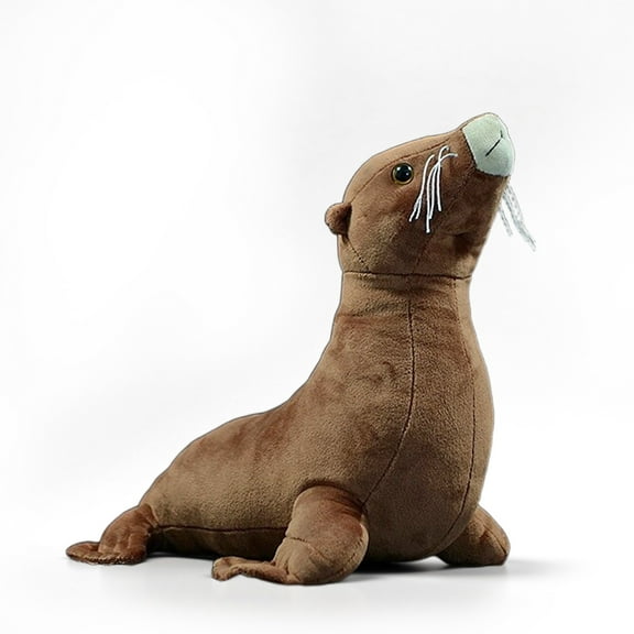 PuffPurrs Lifelike Sea Lion Plush Toy, Realistic Otariidae Teddy Stuffed Animal, Cute Ocean Animal Unique Pillow Toy Gift, 24CM/9.4 Inch