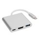 thumbnail image 2 of Adaptador convertidor tipo C a HDMI 3 en 1 portátil multifuncional con carcasa metálica (plata), 2 of 10