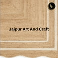 thumbnail image 5 of Jaipur Art And Craft Bohemian Rectangle Scallop White, Brown Jute Area Rug (10x14 Sq ft), 5 of 5