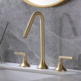 thumbnail image 3 of Two Lever Handle Deck Mounted Widespread Faucet, 3-Hole Bathroom Basin Faucet, 3 of 7
