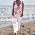 thumbnail image 2 of B91xZ Combinaisons Sans Manches Décontractées pour Femmes, Col en V, Ample, Rose m, 2 of 4