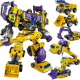 thumbnail image 3 of NBK-Figuras de acción 6 en 1 para niños, juguete de transFormación grande de 45CM, gran Devastator Anime, Robot, coche KO GT, camión, excavadora, grúa, modelo, 3 of 4