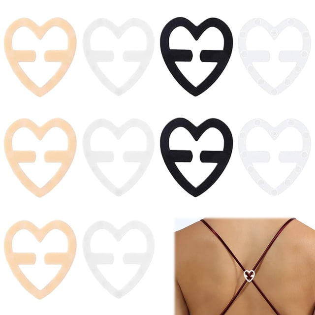 Paquete de 10 clips para tirantes de sujetador, soporte para tirantes de sujetador para mujer, clip invisible para tirantes de sujetador, antideslizante, hecho de plástico jersey,