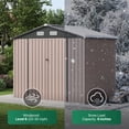 thumbnail image 4 of Clouddwell 8 x 6 FT Shed Outdoor Storage Shed with Double Hinged Large Door, Large Metal Shed with Lockable Door & Sloped Roof for Garden, Patio and Backyard, Brown, 4 of 7