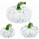 thumbnail image 1 of 3 figuras coleccionables de calabaza transparentes, 3 tamaños, pisapapeles de calabaza de cristal para exhibición de mesa, adornos decorativos de calabaza., 1 of 9