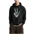 thumbnail image 2 of Danhjin Halloween Print Hoodies for Men Women Unisex Long Sleeve Hooded Pullover Sweatshirts Fall Winter Fashion Graphic Loose Tops Going out Casual Comfy Shirts, 2 of 7