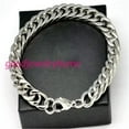 thumbnail image 4 of QQTDFG Charming 316L Stainless Steel Silver Heavy Tone Curb Cuban Men's Bracelet 8-10"-7.5inch-10mm, 4 of 5