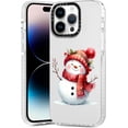 thumbnail image 2 of 2 Packs Christmas Transparent Print Phone Case for iPhone 16 6.1", Aesthetics Pattern Design Soft Silicone Xmas Cases, Shockproof Bumper Protector Camera Girls Cover, Santa Claus, 2 of 5