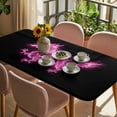 thumbnail image 3 of Dragon Flames Table Cloths for 4 Foot Rectangle Tables, Purple Dragons Abstract Modern Art Patio Waterproof Elastic Fitted Tablecloths, Washable Rectangular Table Cover for Camping, 3 of 8