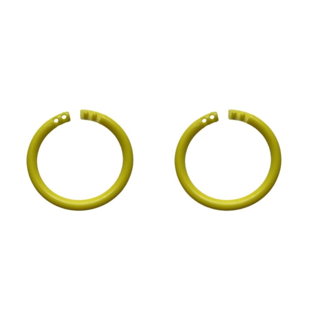 sweethay 10 paquetes/lote solución de encuadernación Flexible-anillos de encuadernación de hojas sueltas de plástico para una fácil amarillo diámetro 27mm 2piezas